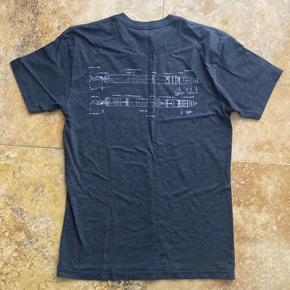 Space X grey Elon musk tee shirt short sleeve crewneck women’s slim small